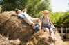 © ulza - stock.adobe.com Foto: Zwei Kinder sitzen auf Heuhaufen